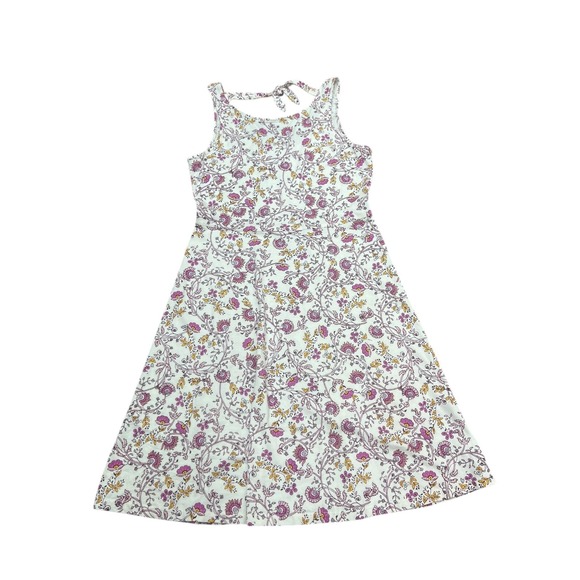 Old Navy Other - Girls 16 Floral & Paisley 100% Cotton Knit Tie Back Cream Burgandy Mustard Dress